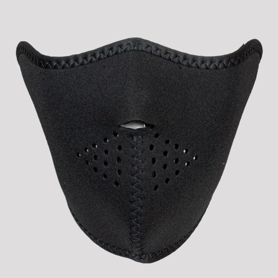 ZANheadgear Plain Black Neoprene Half Mask - Boutique of Leathers/Open Road