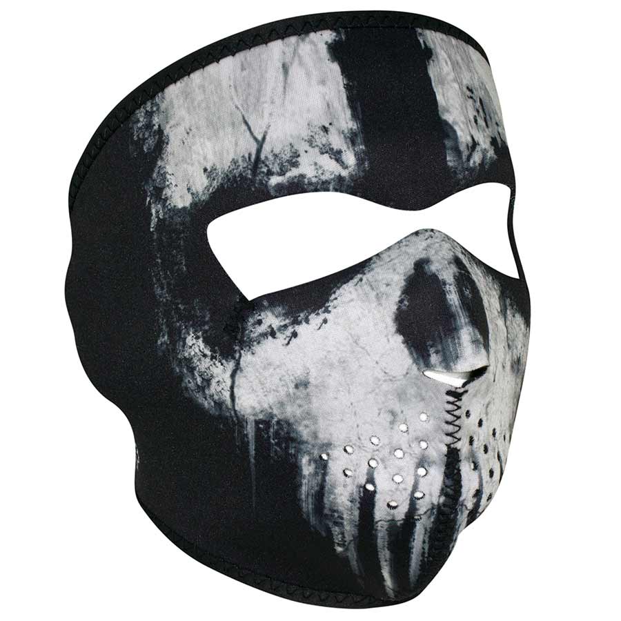 ZANheadgear Full Face Black Skull Neoprene Half Mask