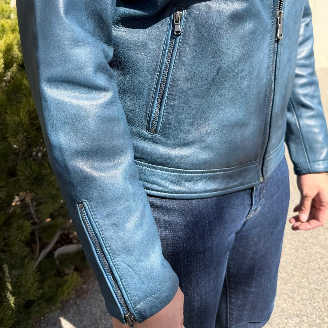BOL Men's Waxed Sheep Prime Leather Jacket - Boutique of Leathers/Open Road
