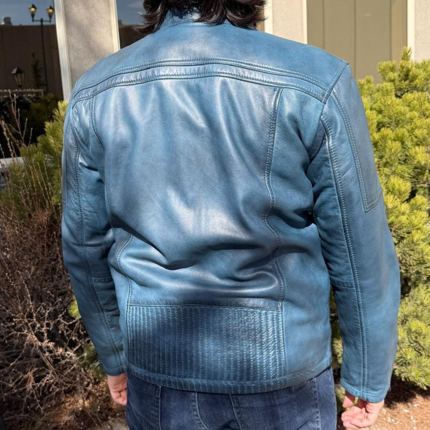 BOL Men's Waxed Sheep Prime Leather Jacket