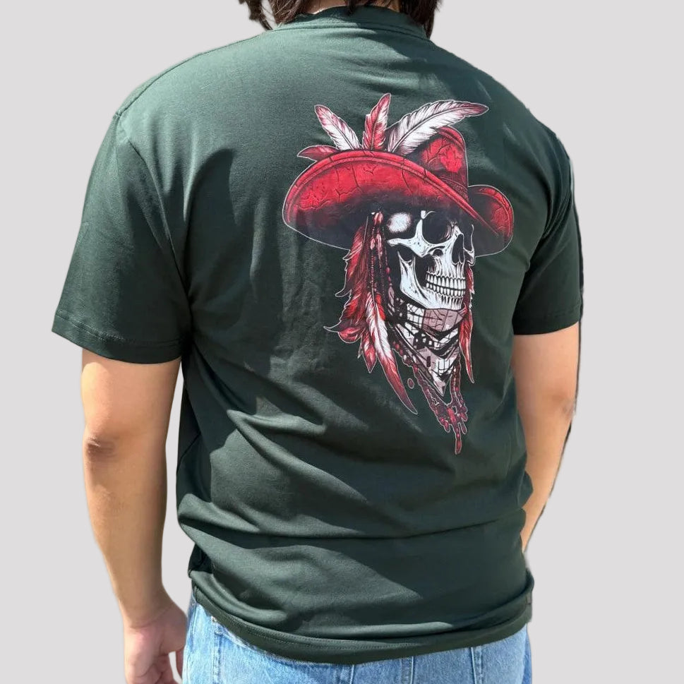 Open Road Men’s Western Skull Graphic T-Shirt