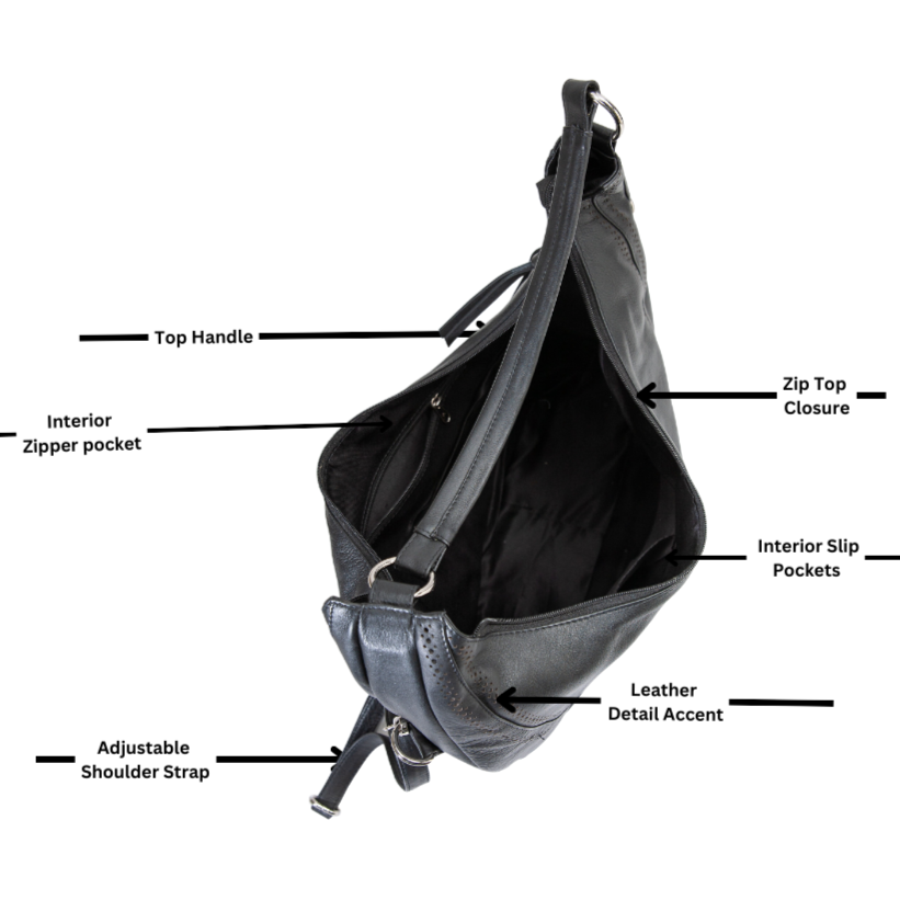 Large Hobo Crossbody Bag - Boutique of Leathers/Open Road