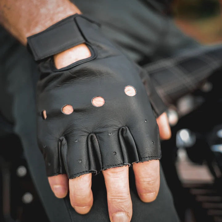 Open Road Men's Fingerless Leather Gloves