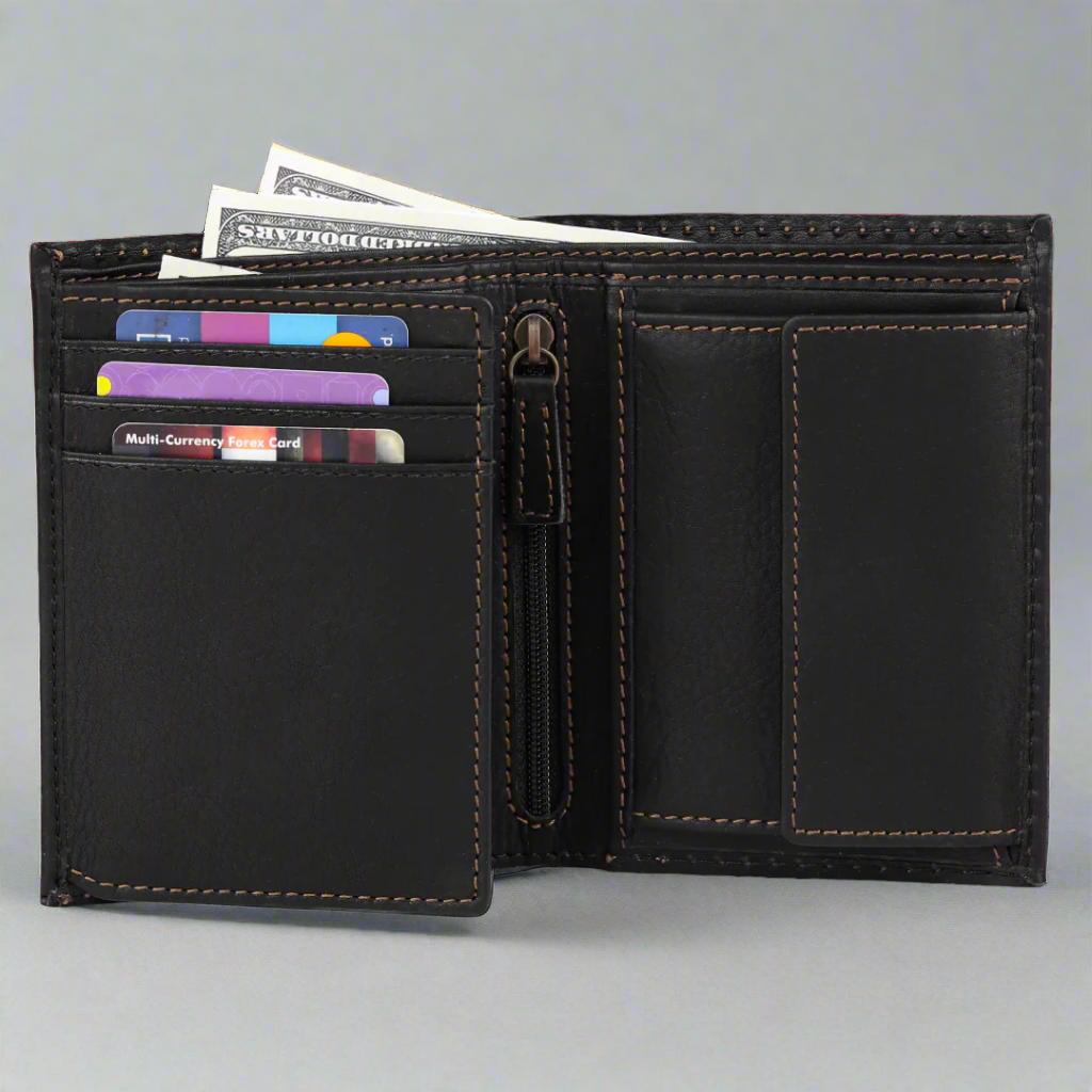 MET Men's Upright Coin Leather Wallet