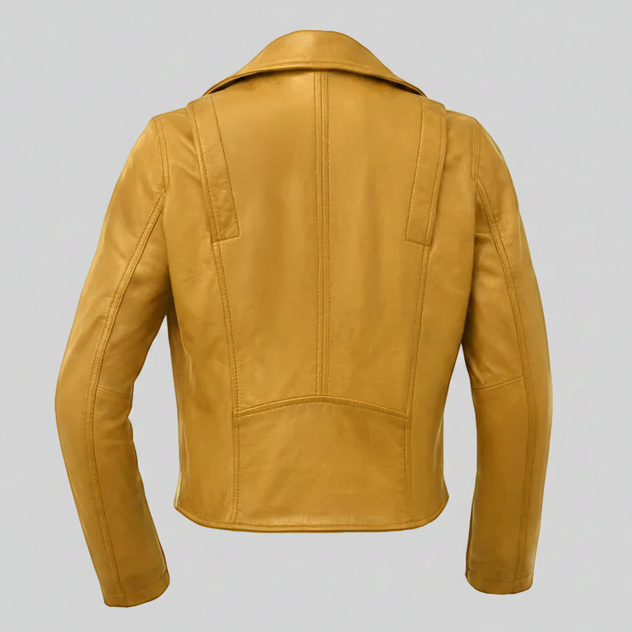Women’s Lightweight Leather Fashion Jacket | Soft Naked Cowhide Casual Moto Style