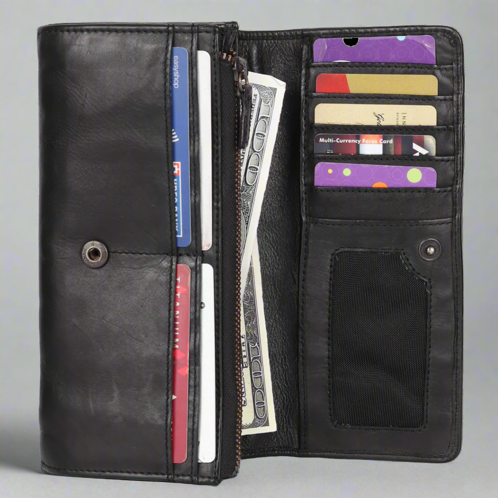 MET Women's Leather Clutch Wallet