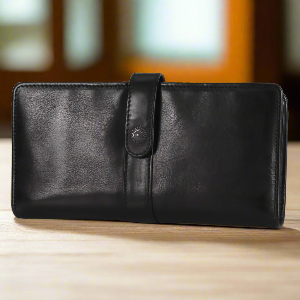 MET Women's Snap Tab Leather Wallet