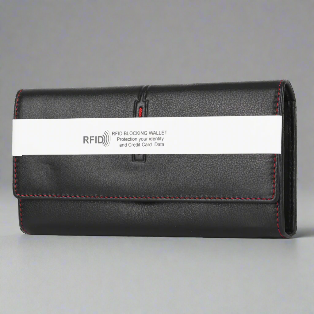 MET Road Women's Red Stitch Leather Wallet