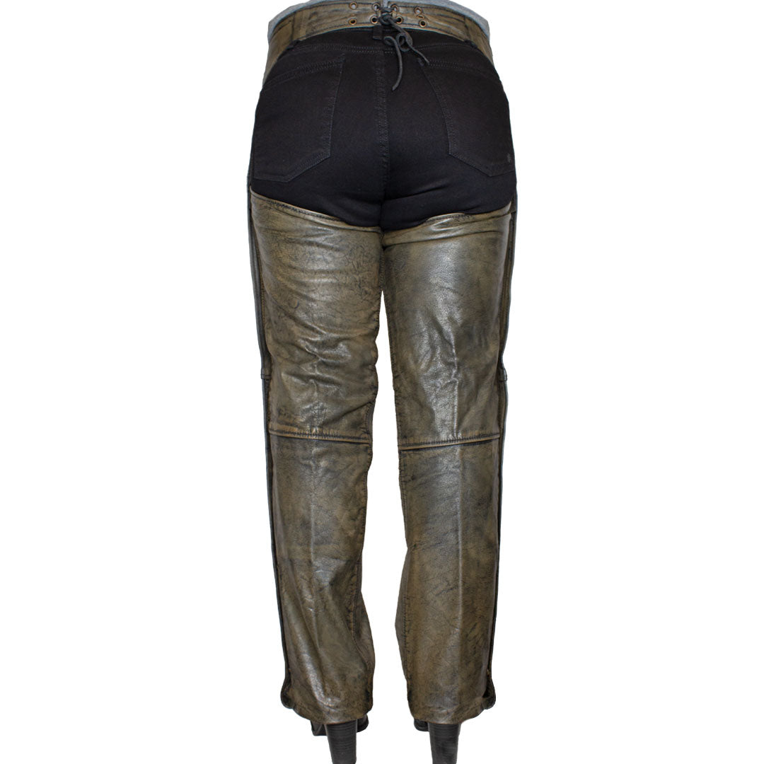 Open Road Women's Distressed Brown Leather Chaps
