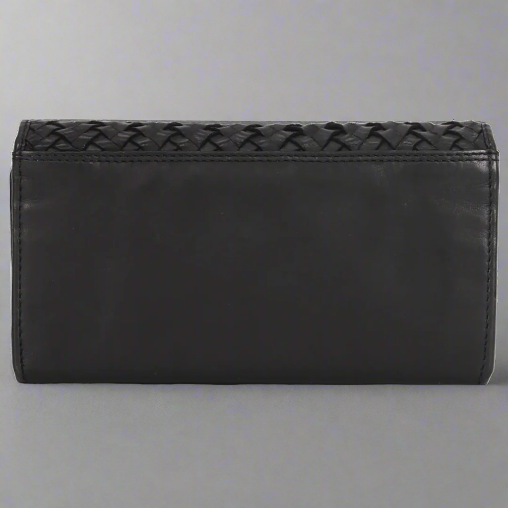 Women's Leather Basket Weave Purse