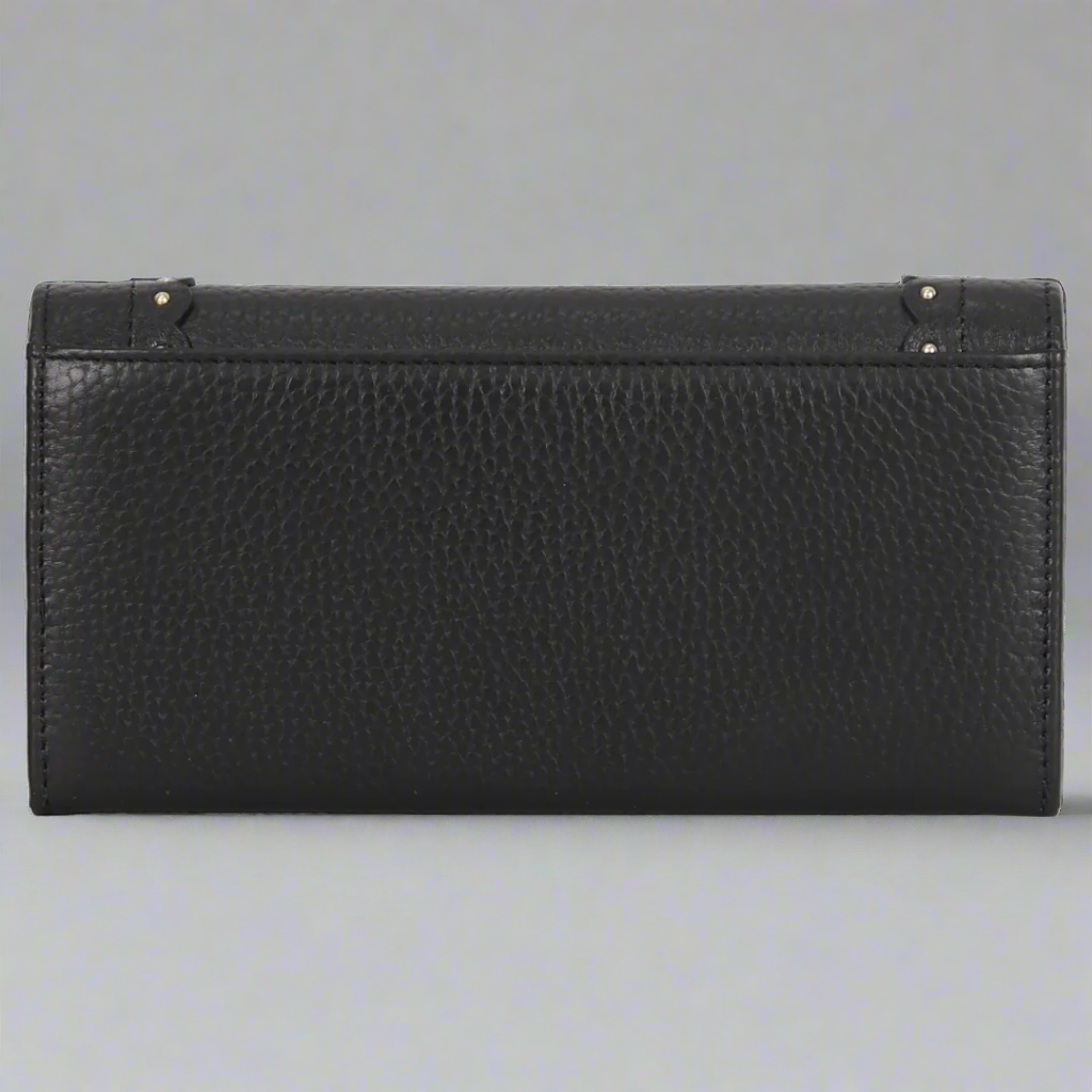 Genuine Leather Wallet with Studded Accent