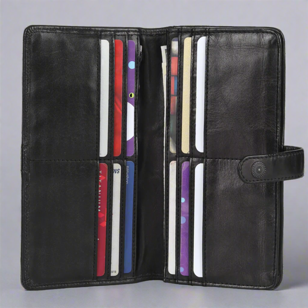 MET Women's Snap Tab Leather Wallet