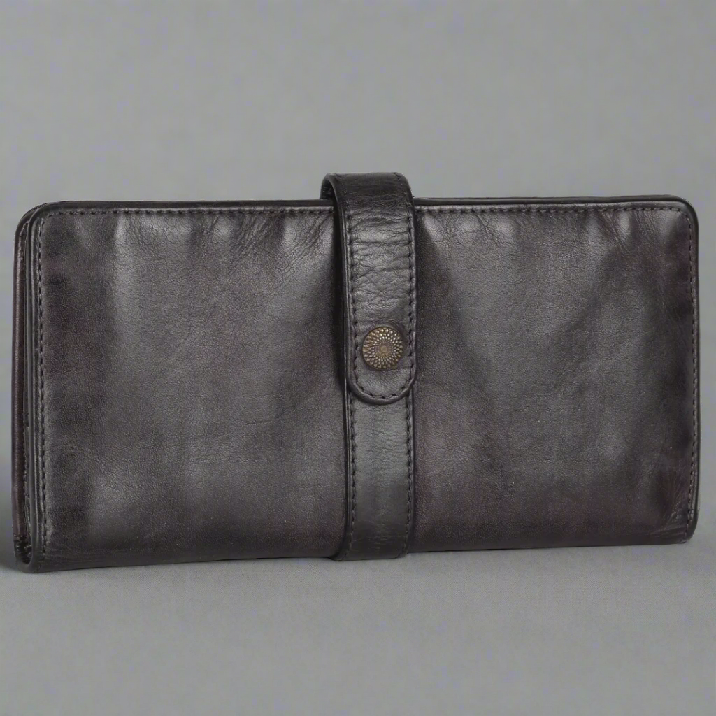 MET Women's Snap Tab Leather Wallet