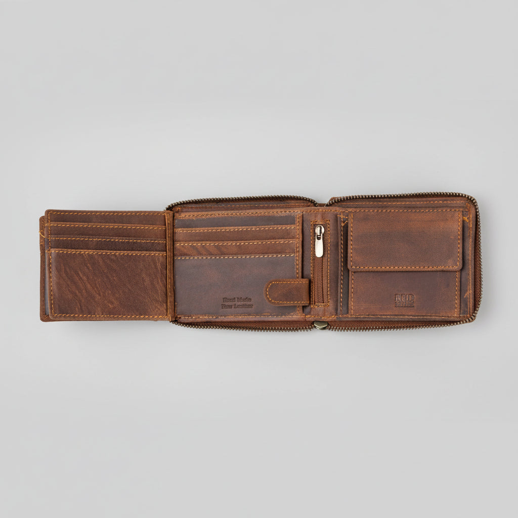 Greenwood Men's RFID Zip Around Wallet