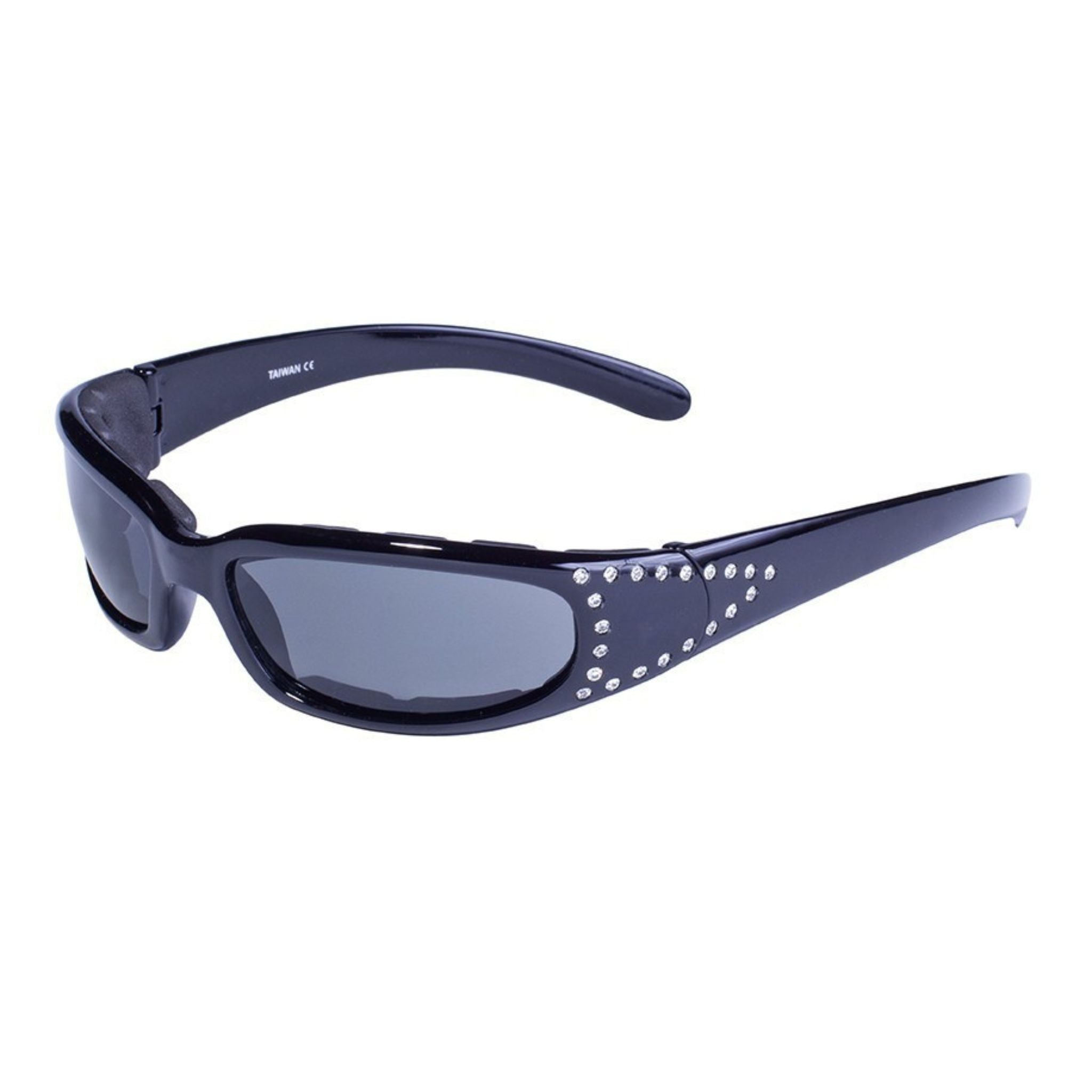 Global Vision Marilyn 3 Women’s Rhinestone Motorcycle Sunglasses. Padded Bling Riding Glasses