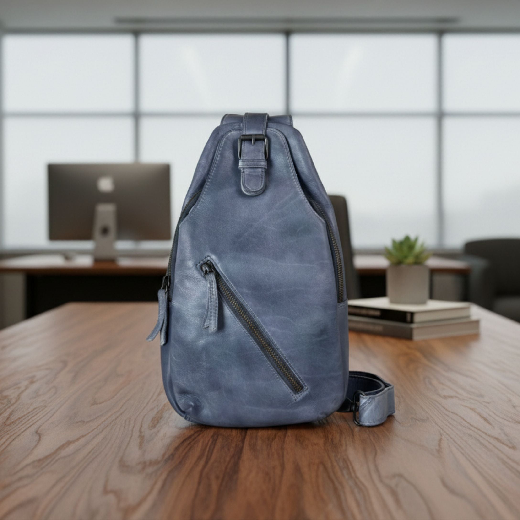 Off The Shoulder Leather Chest Backpack