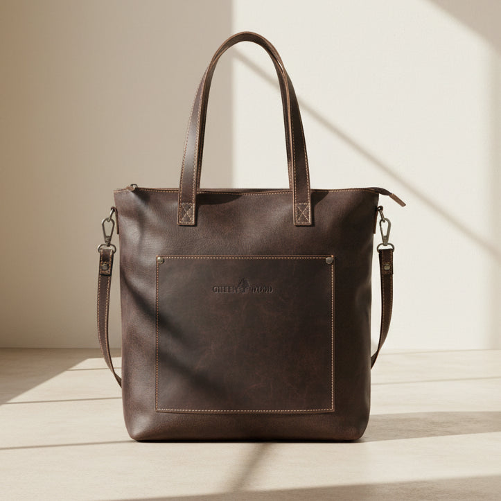 Greenwood Leather Classic Leather Tote Bag - Boutique of Leathers/Open Road
