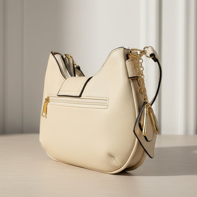 Temptation Italy Small Plaid Faux Leather Shoulder Bag | Crescent Handbag