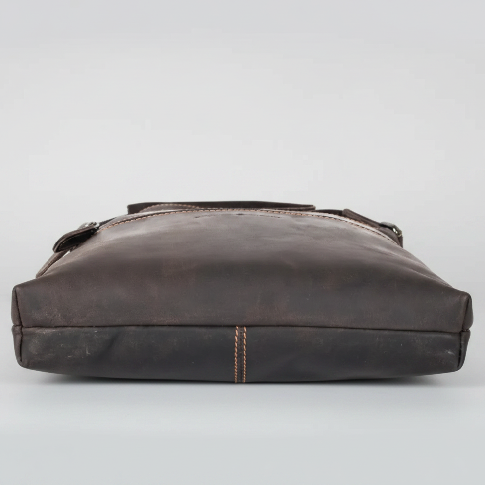Greenwood Leather Multi Zip Crossbody Bag | Premium Full Grain Leather Shoulder Bag