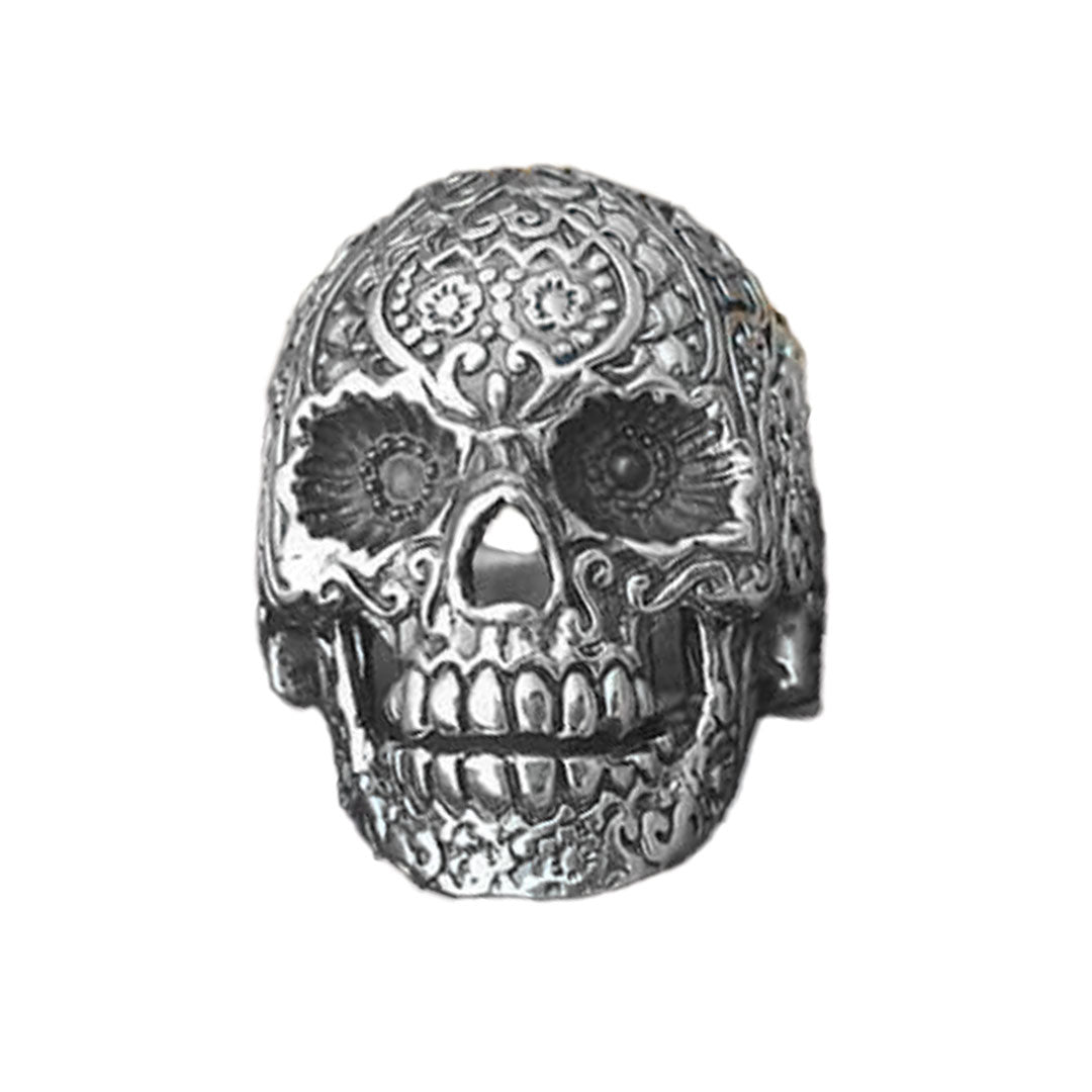 GoSteel Men's Sugar Skull Ring