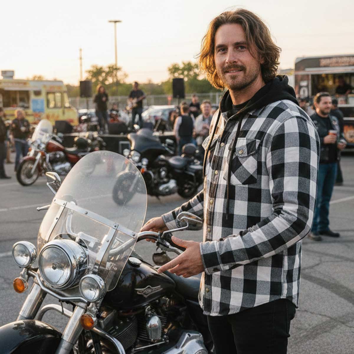 Milwaukee Leather Men's Plaid Flannel Armored Shirt Jacket