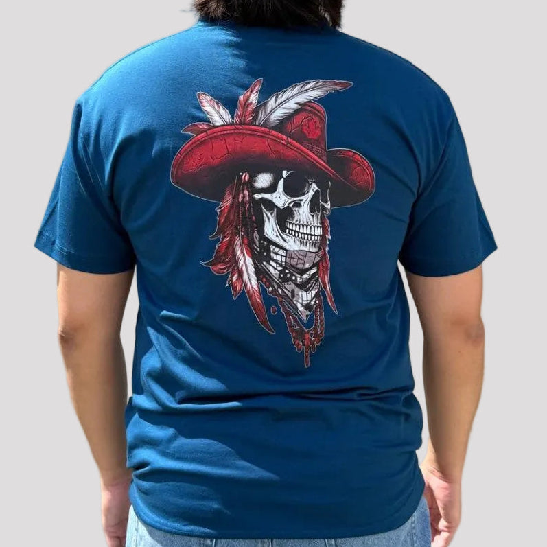 Open Road Men’s Western Skull Graphic T-Shirt
