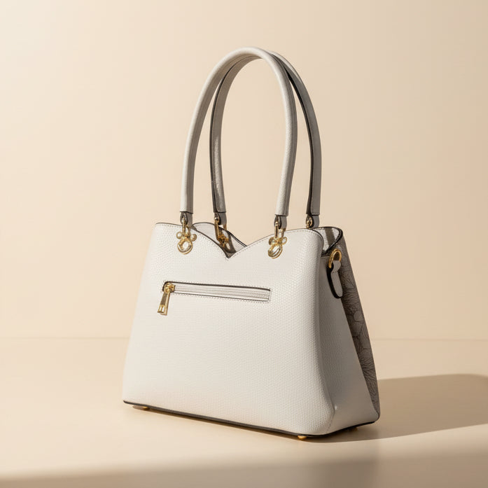 Temptation Italy Faux Leather Shoulder Bag. Butterfly & Floral Embossed Handbag