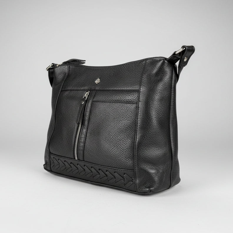 Greenwood Leather Elegant Crossbody Bag. Full-Grain Leather Shoulder Bag - Boutique of Leathers/Open Road