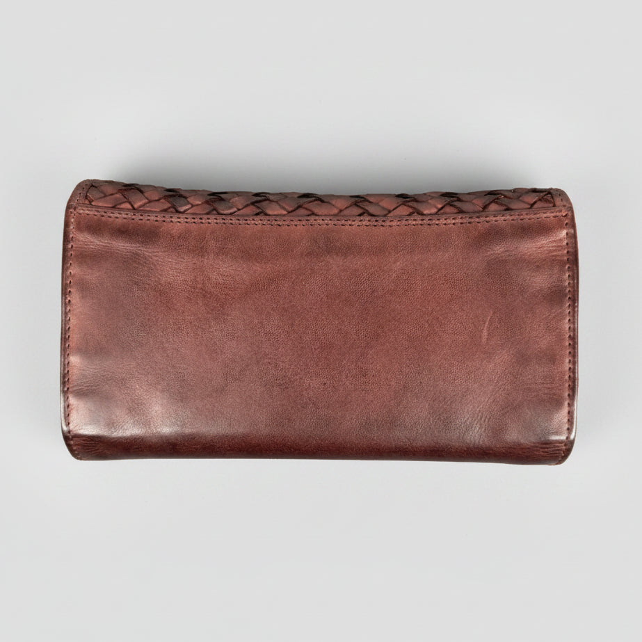 MET Women’s Leather Basket Weave Wallet. Artisan Woven Multi-Card Organizer - Boutique of Leathers/Open Road