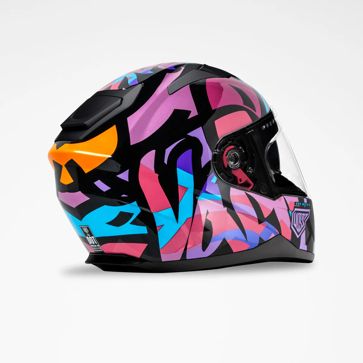 Voss 989 Moto-V Rei TopRockr Full Face Gloss Motorcycle Helmet - Boutique of Leathers/Open Road