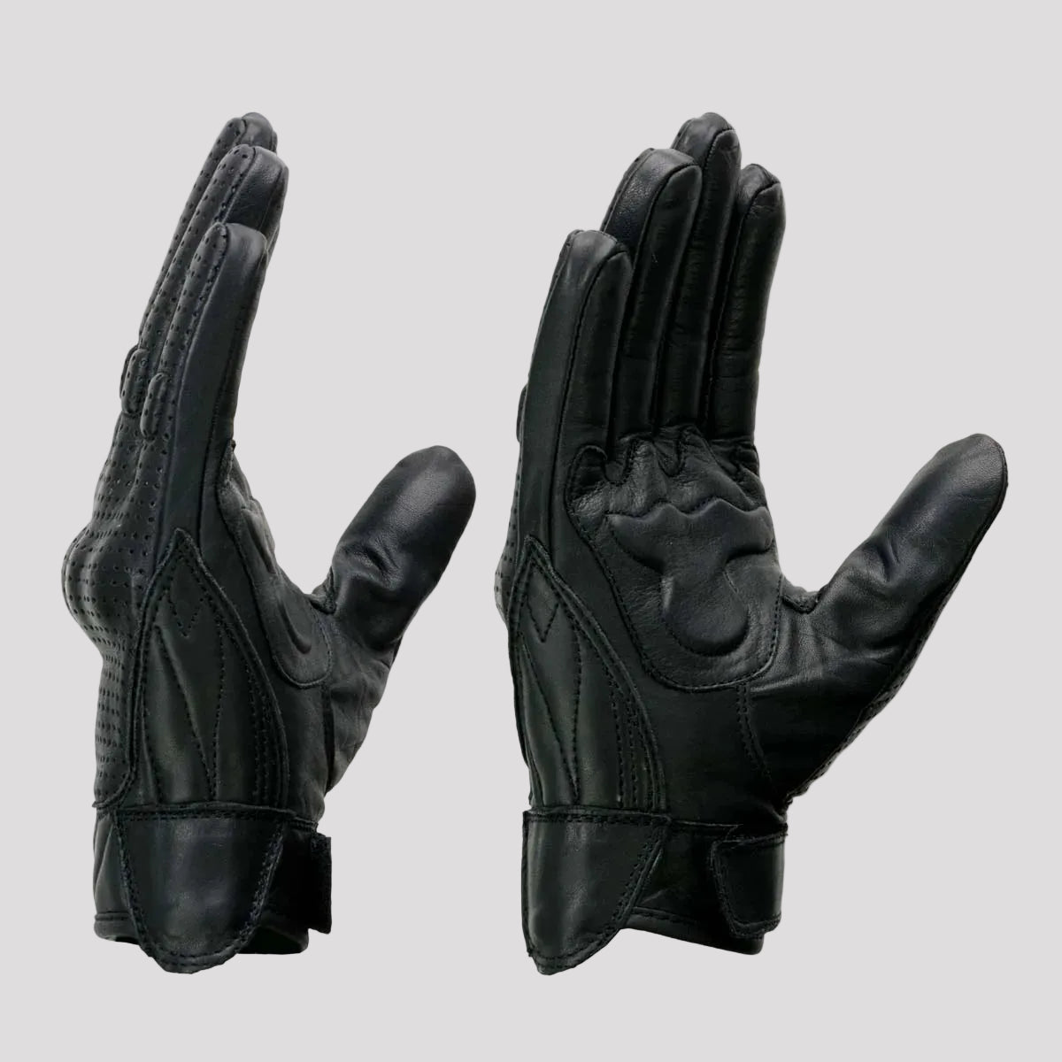 Open Road Men's Perforated Armored Leather Motorcycle Gloves