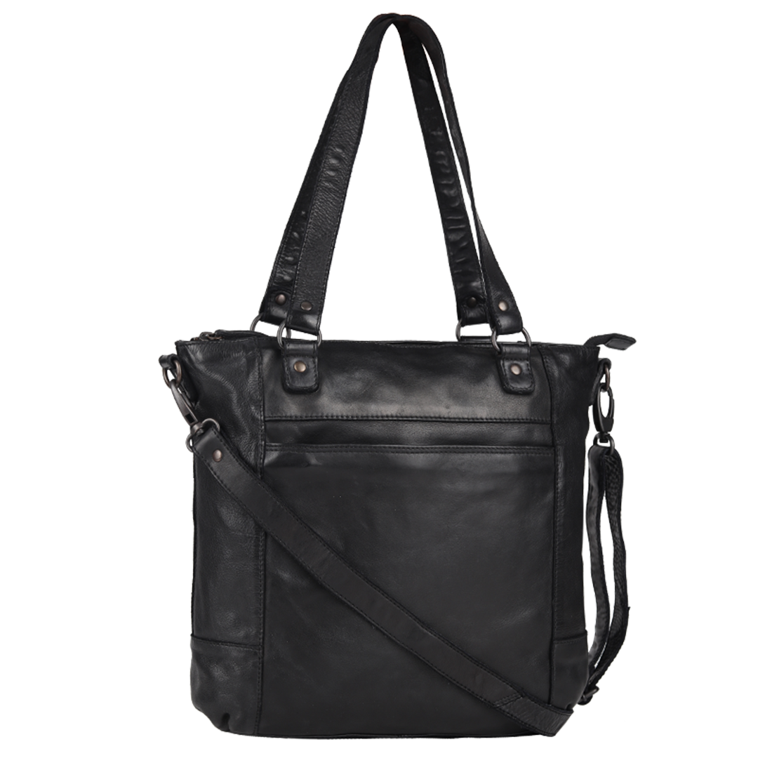 MET Two Handled Leather Sack Handbag