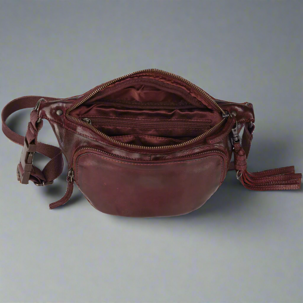 MET Front Zip Leather Belt Bag