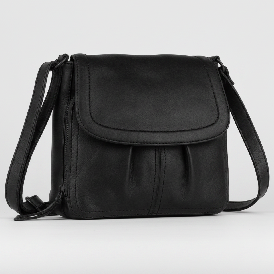 MET Premium Leather Flap Crossbody Bag. Women's Organizer Purse