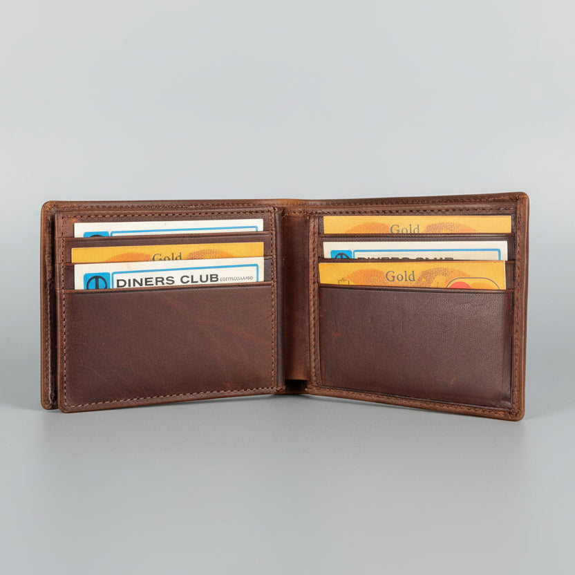 Men’s Genuine Leather Bifold Wallet. High Capacity 12 Card Slot Organizer - Boutique of Leathers/Open Road