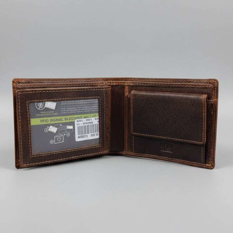 Greenwood Leather Men’s Wallet. RFID-Blocking Edition