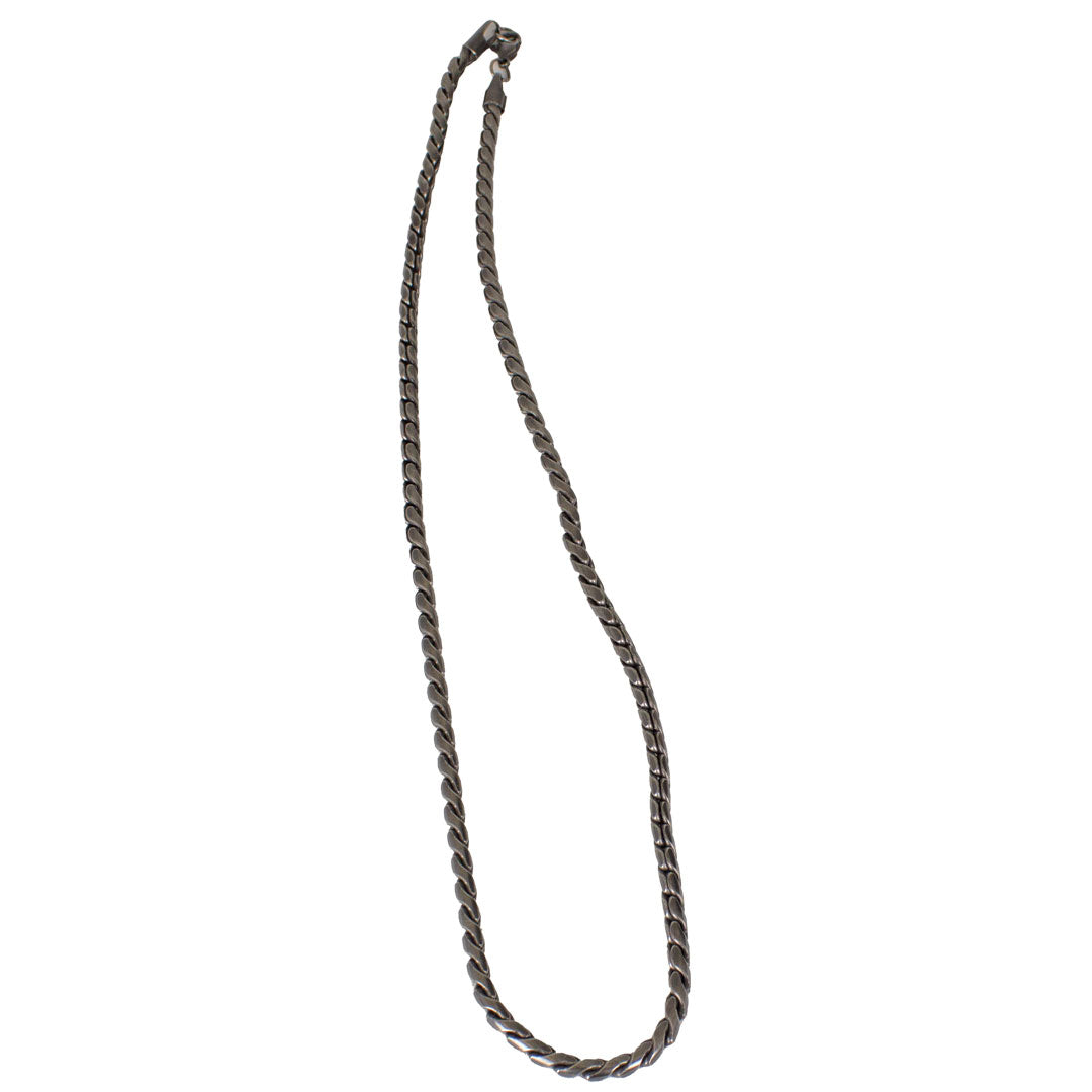 SteelTime Men's Oxidized Stainless Steel Fancy Link Chain Necklace