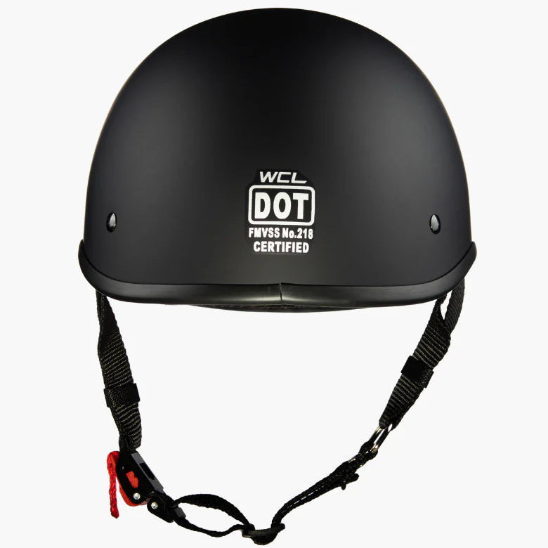 West Coast Leather Black Peak Motorcycle Half Helmet