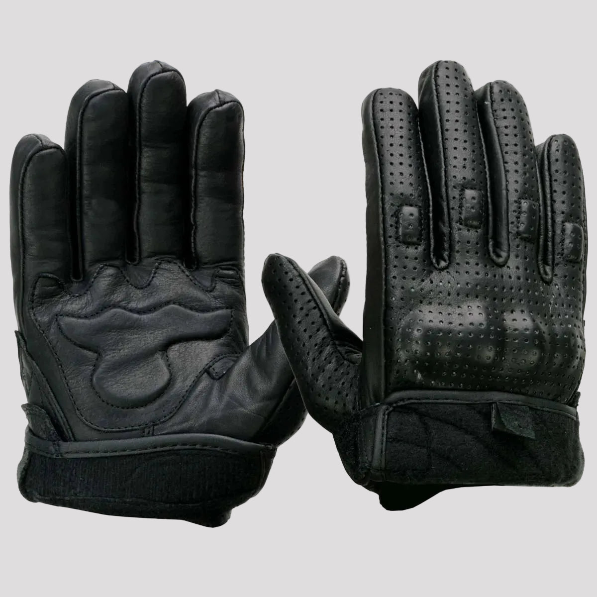 Open Road Men's Perforated Armored Leather Motorcycle Gloves