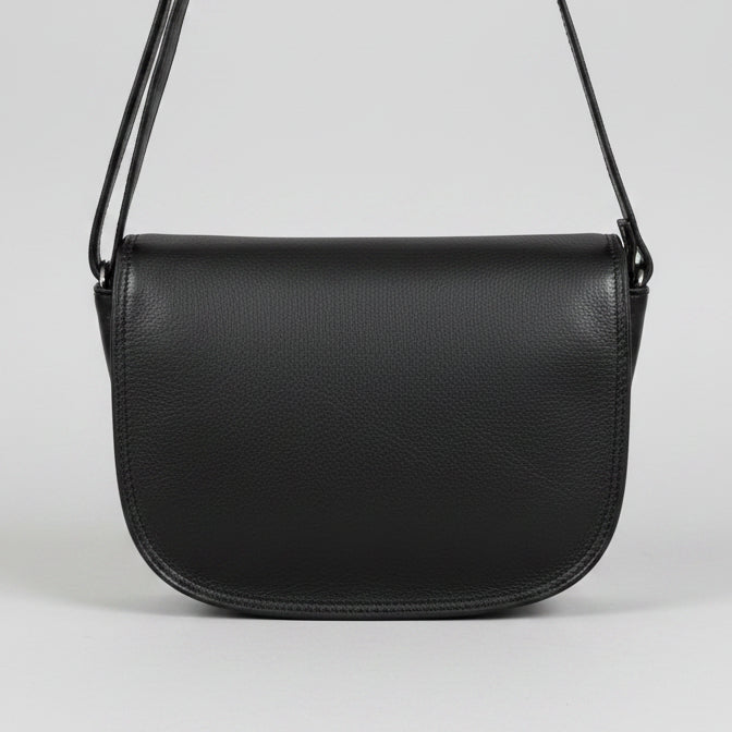 MET Premium Leather Crossbody Bag. Soft Genuine Leather Flap Purse with Adjustable Strap