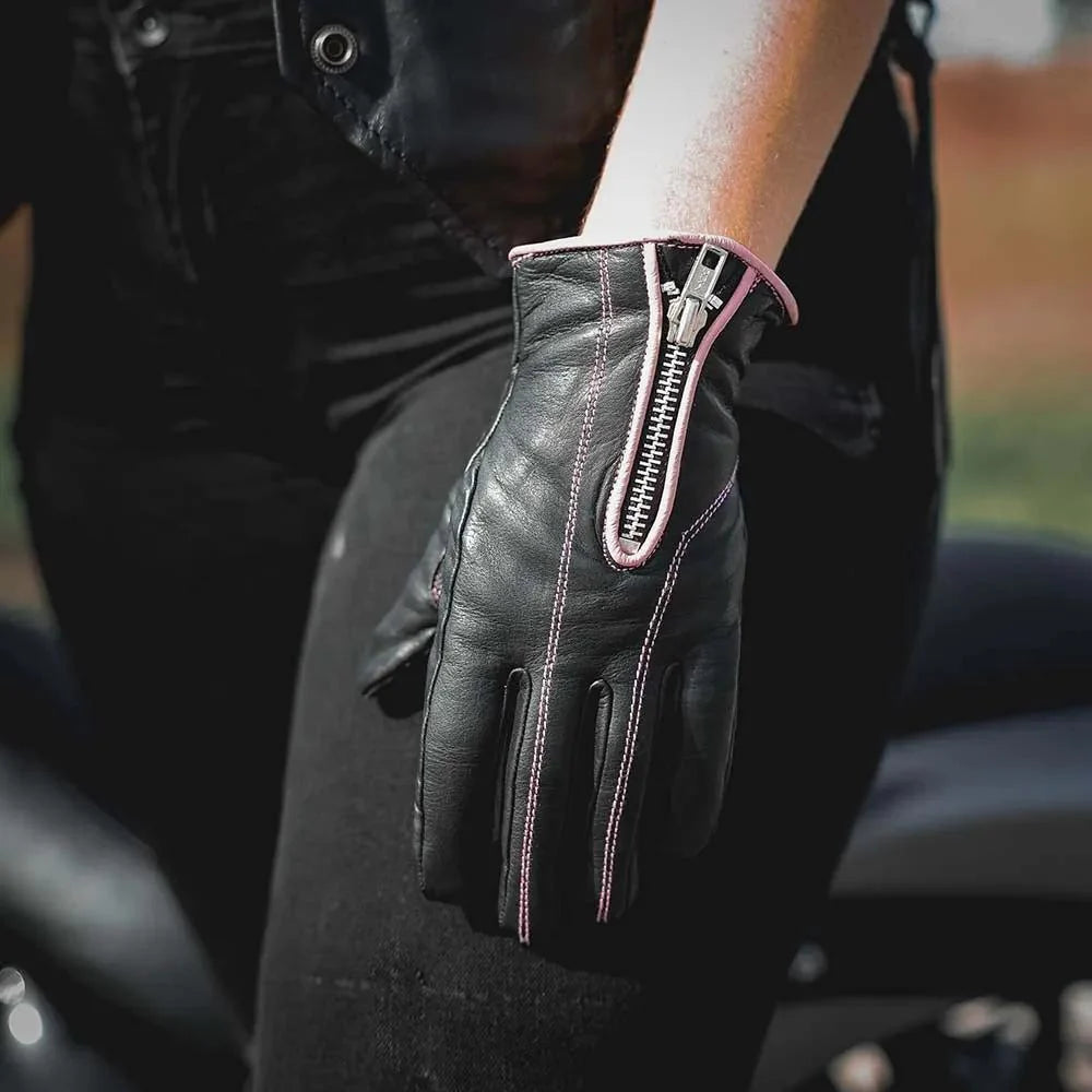 Open Road Women's Leather Motorcycle Gloves