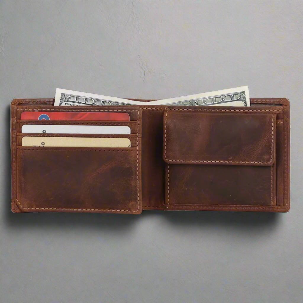 MET Men’s Hunter Leather Wallet with Coin Pocket