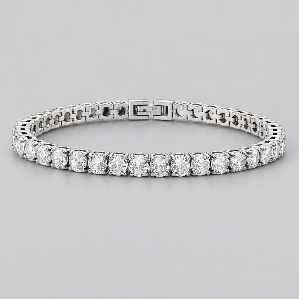 Women’s Stainless Steel Simulated Diamond Tennis Bracelet - Boutique of Leathers/Open Road