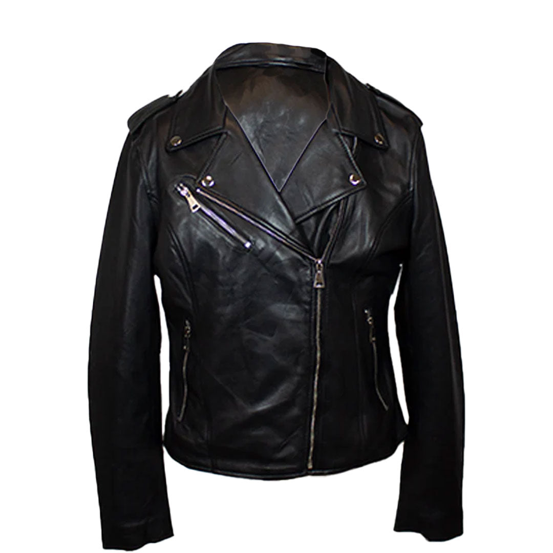 BOL Women's Asymmetrical Leather Moto Jacket
