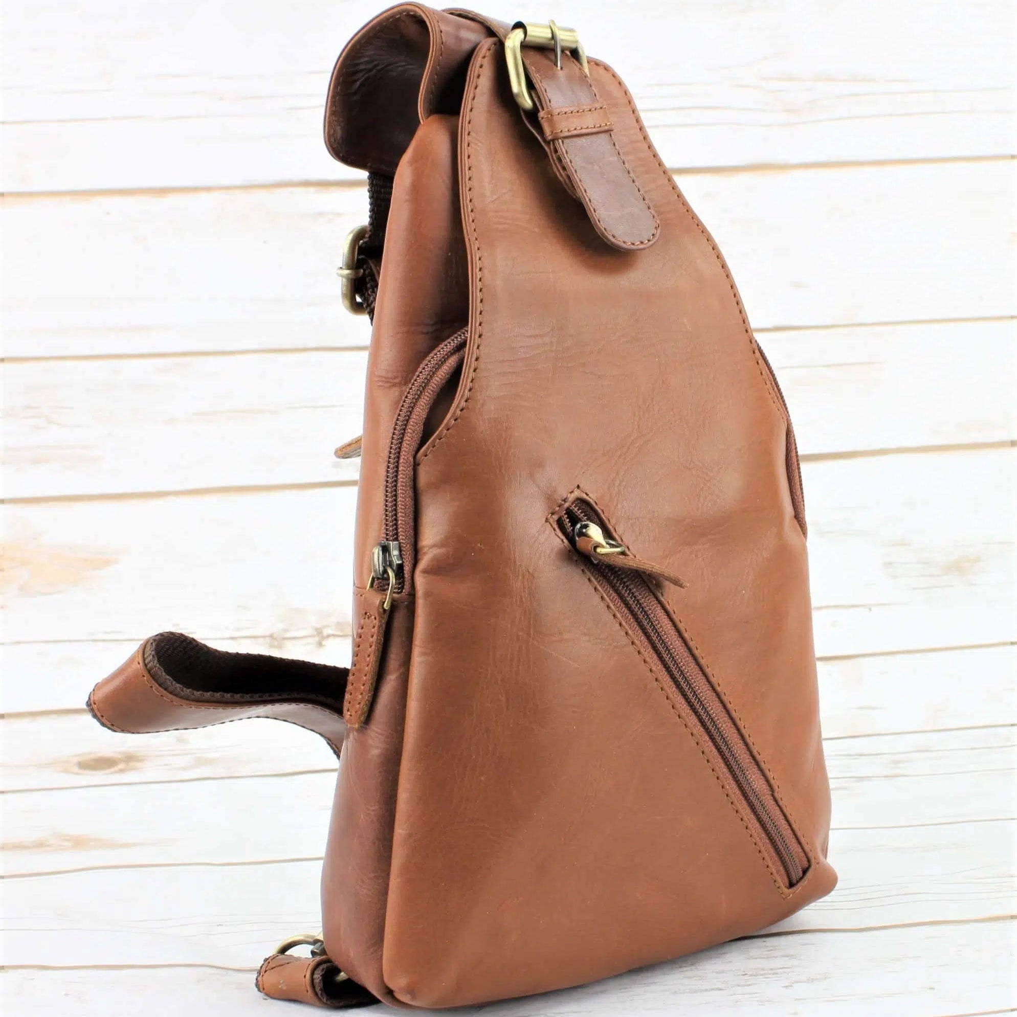 Premium Handcrafted Leather Sling Bag | Backpack | Crossbody Messenger Bag - Boutique of Leathers/Open Road