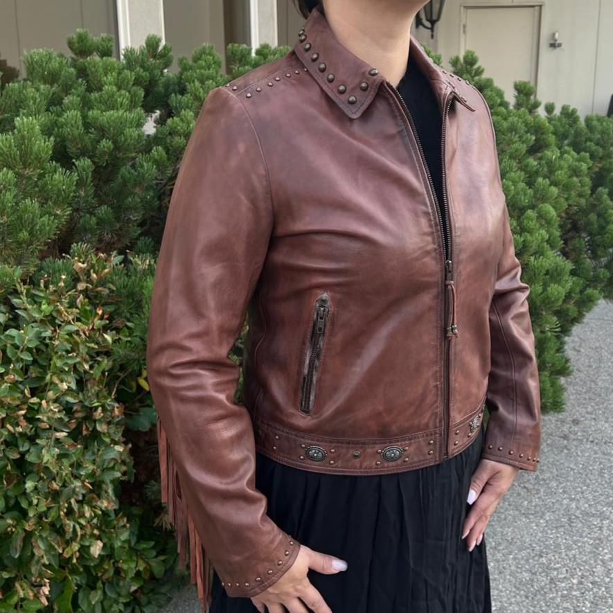 Leather Western Jacket with Fringe - Boutique of Leathers/Open Road