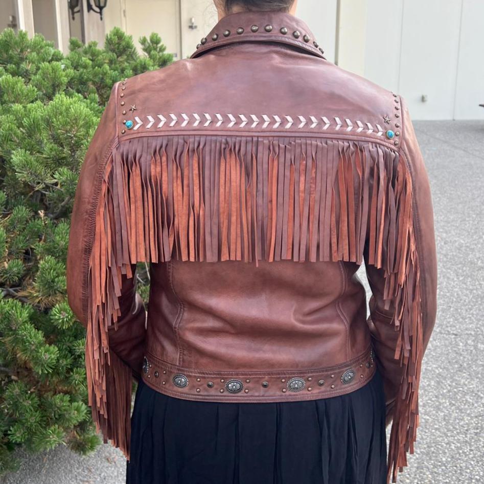 Leather Western Jacket with Fringe - Boutique of Leathers/Open Road