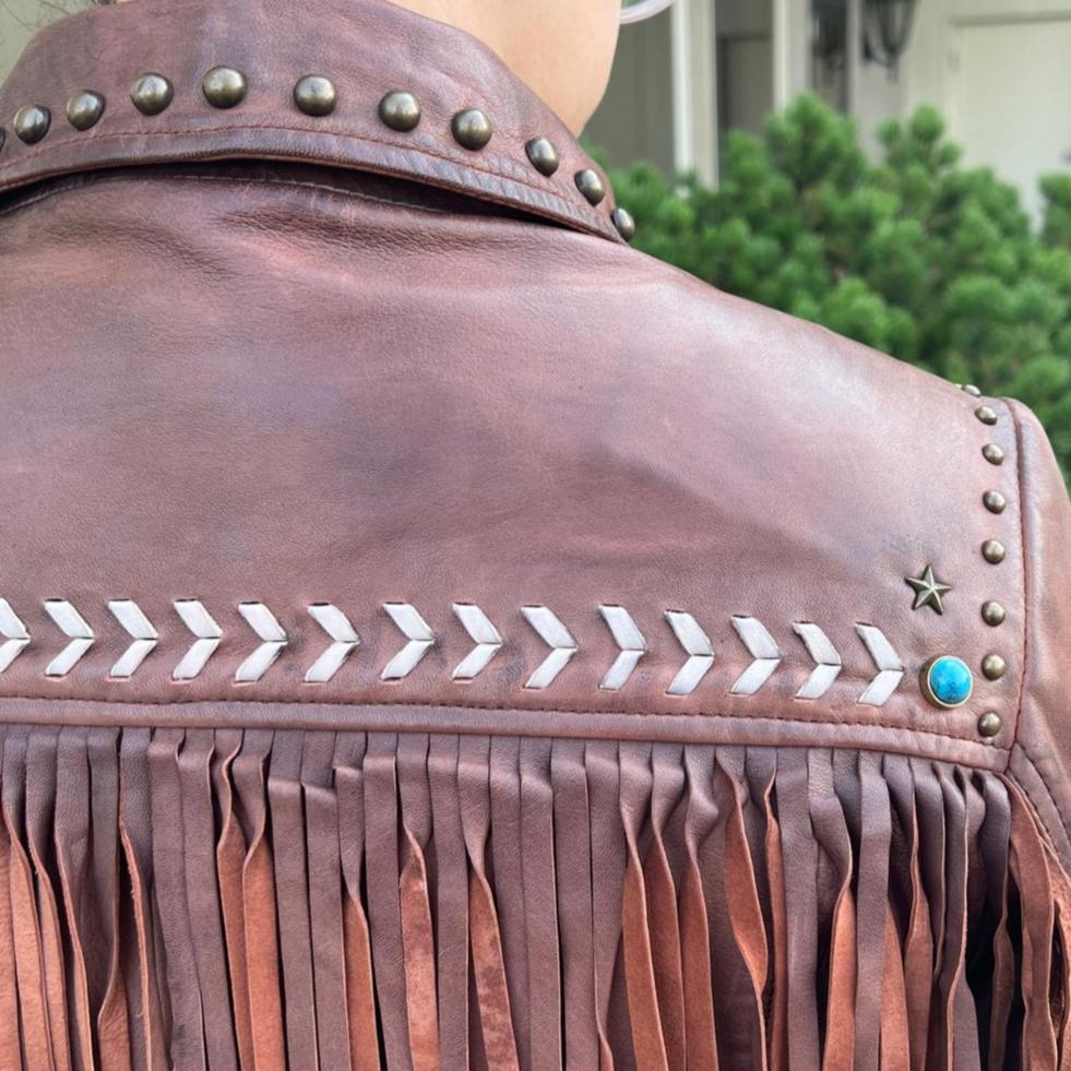 Leather Western Jacket with Fringe - Boutique of Leathers/Open Road