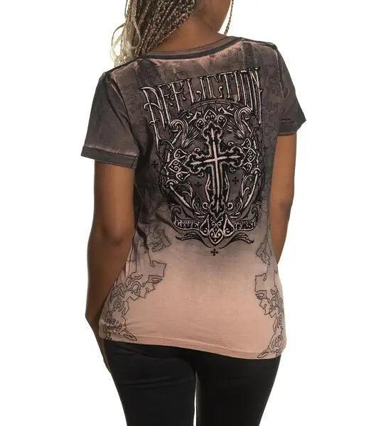 Affliction Women's Madrigal V-neck Short Sleeve Shirt Women's Shirts & Tees Boutique of Leathers/Open Road