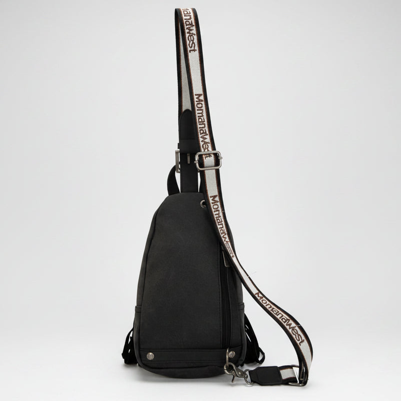 Montana West Tooled Fringe Sling Bag. Western PU Leather Floral Crossbody with Adjustable Strap - Boutique of Leathers/Open Road